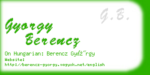 gyorgy berencz business card